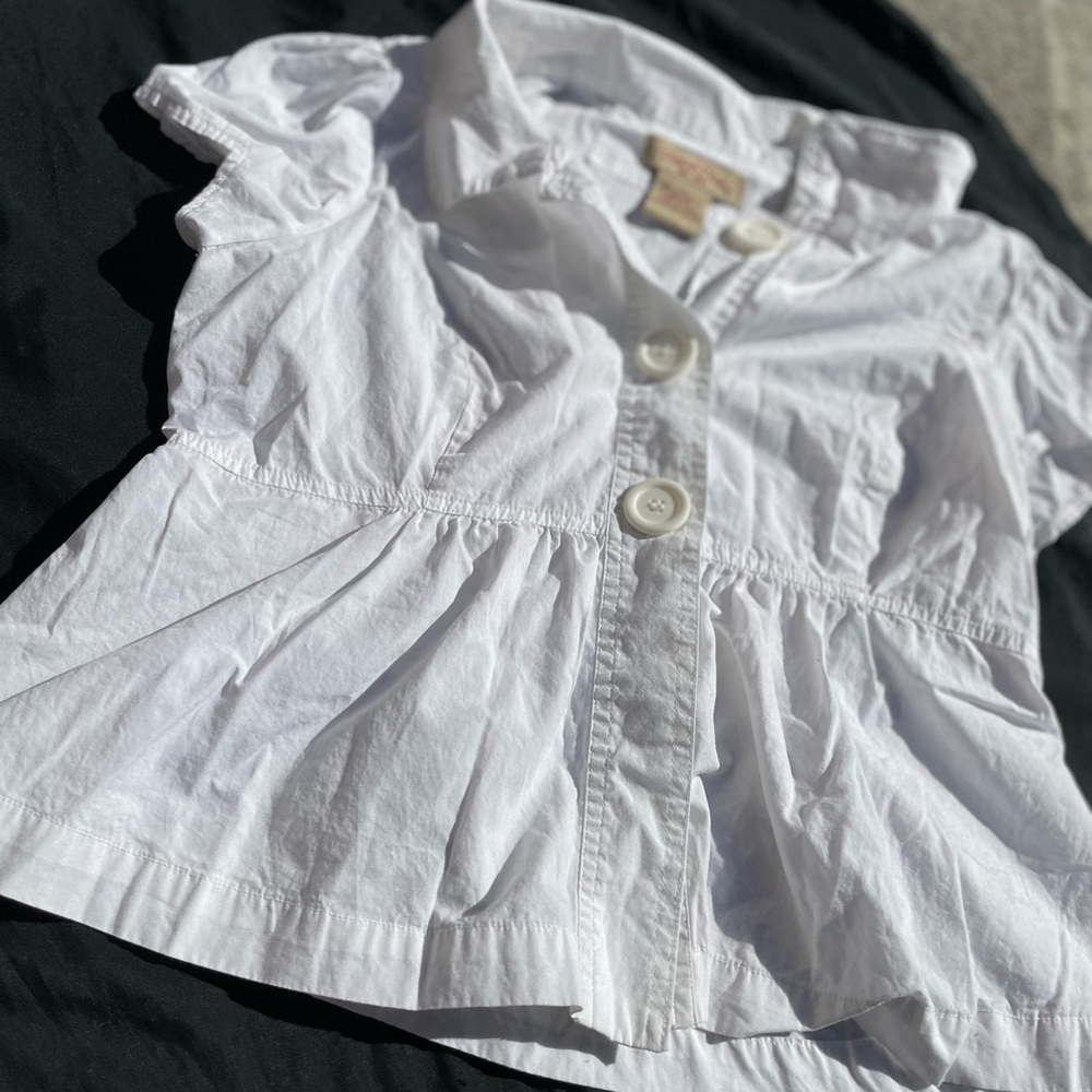 Paris blues collard shirt (used perfect condition) 🤍